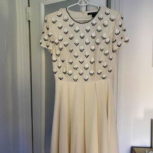 French Connection size 6 white beaded dress